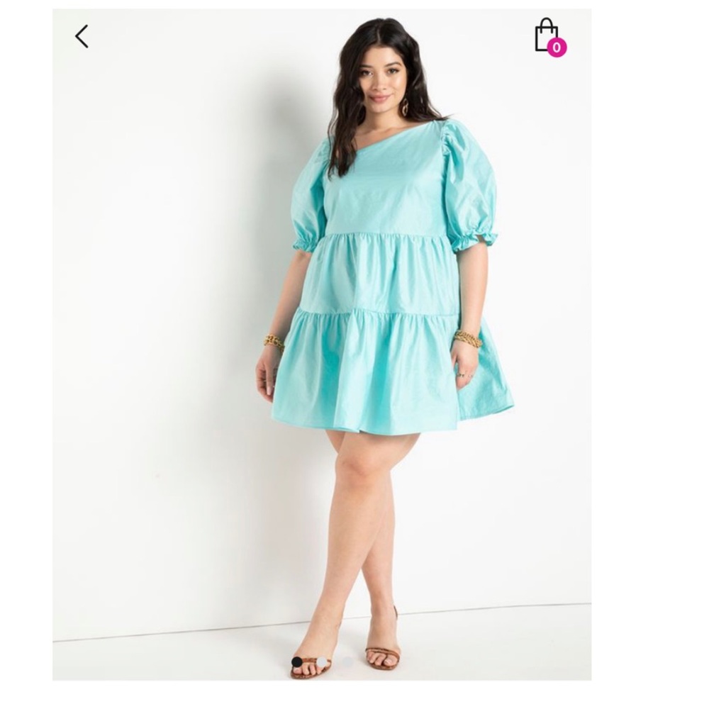 Eloquii Asymmetrical Neckline Trapeze Dress